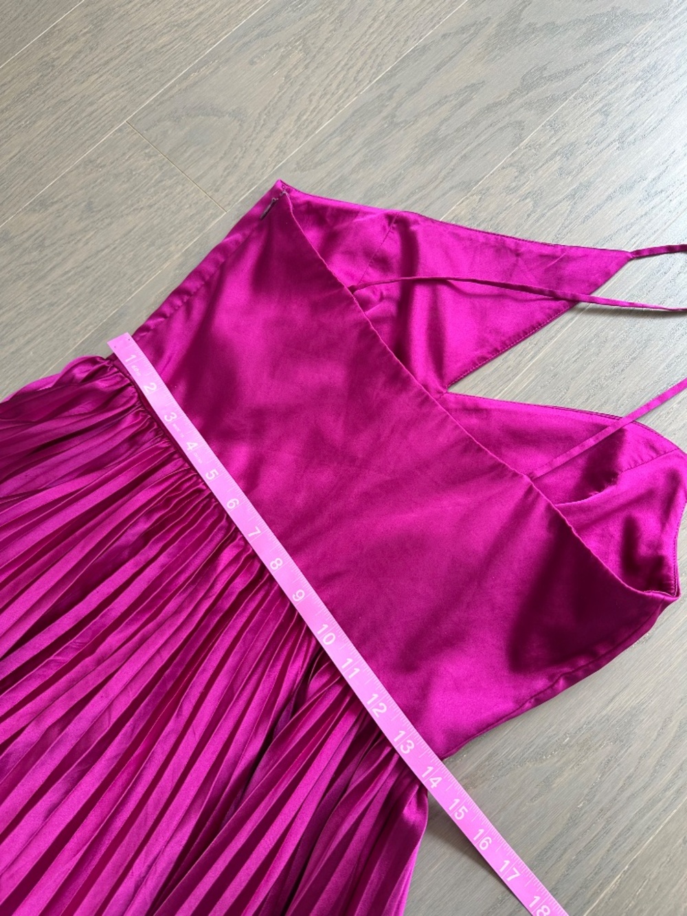 AMUR Khari One Shoulder Gown Satin Purple Pink Pleated Cut Out Dress - Size 6 - Picture 6 of 9